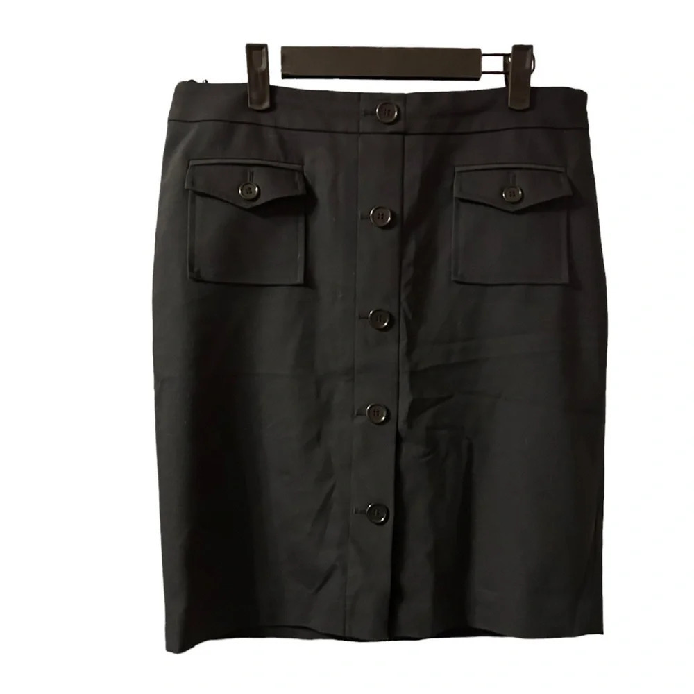 ANN TAYLOR BLACK BUTTON POCKET PENCIL SKIRT